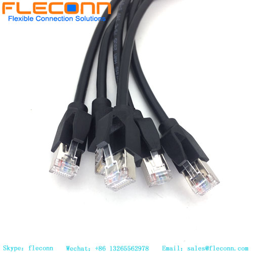 M12 8 Pos X fêmea codificado para cabo Ethernet RJ45