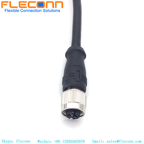 M12 fêmea para cabo Rj45, cabo de remendo Ethernet customizável Conectores RJ45 Cabo LAN de rede Cat5 Cat6a Cat7 0,5m 1m 1,5m 2m 2,5m 3m Cabo de rede Cat6a