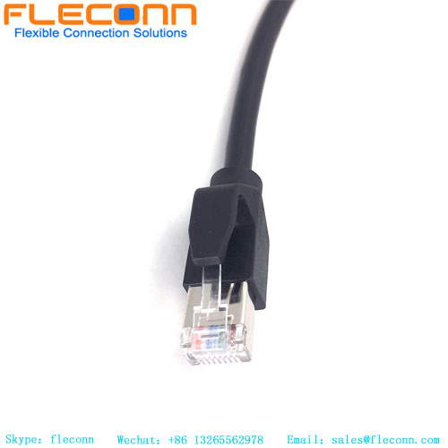 M12 fêmea para cabo Rj45, cabo de remendo Ethernet customizável Conectores RJ45 Cabo LAN de rede Cat5 Cat6a Cat7 0,5m 1m 1,5m 2m 2,5m 3m Cabo de rede Cat6a