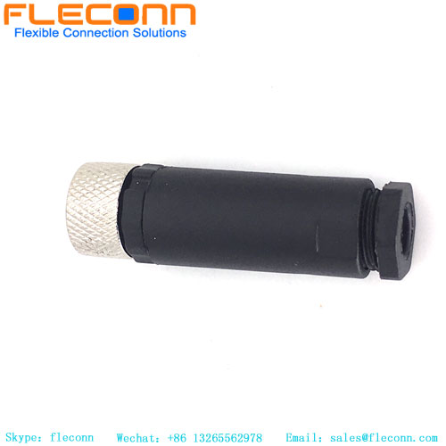 Conector circular fêmea M8 de 3 pinos