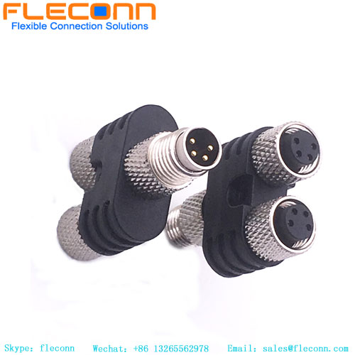 M8 4P Y Tipo Macho para Conector Fêmea