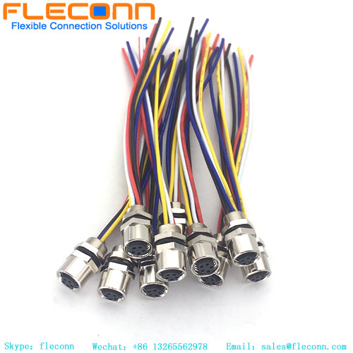 Cabo fêmea da montagem em painel M8, conector de cabo M8 Conector M8 de 5 pinos