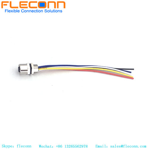 Cabo fêmea da montagem em painel M8, conector de cabo M8 Conector M8 de 5 pinos