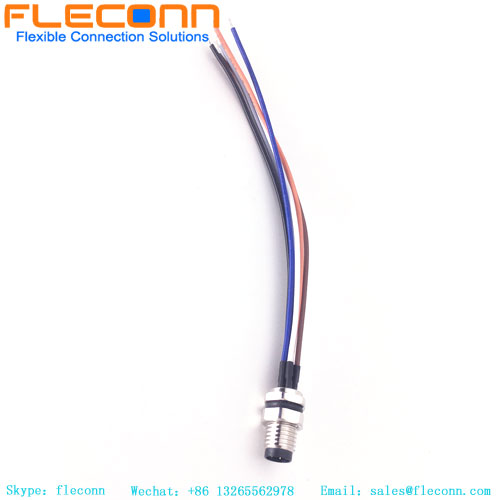 IP67 à prova d'água M8 3 4 5 6 8 pinos macho e fêmea cabo receptáculo do conector de montagem no painel traseiro