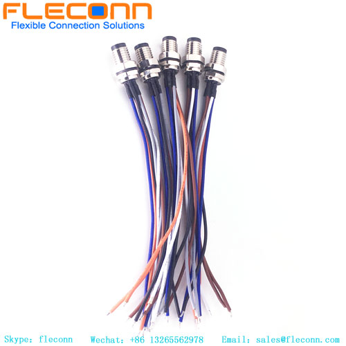 IP67 à prova d'água M8 3 4 5 6 8 pinos macho e fêmea cabo receptáculo do conector de montagem no painel traseiro