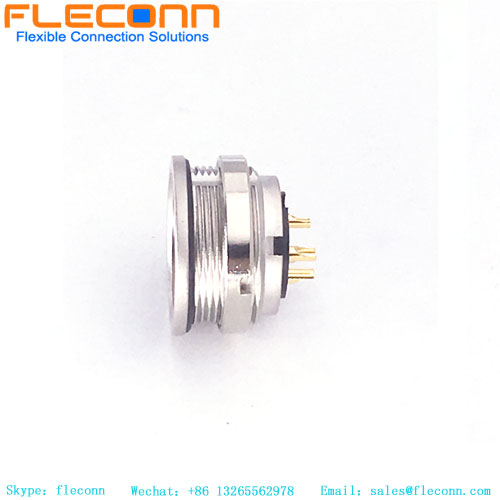 M16 A Conector fêmea de codificação para montagem em painel com 4 contatos, montagem traseira