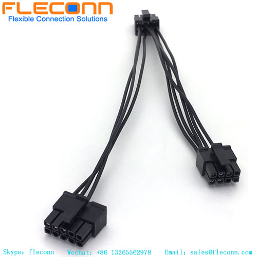 Conjunto de cabo divisor Y do chicote de fios Molex de 8 pinos