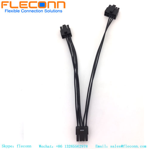 Conjunto de cabo divisor Y do chicote de fios Molex de 8 pinos