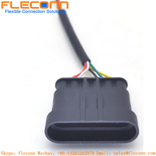 Chicote de fios do conector IP67 à prova d'água masculino TE AMP 282404-1