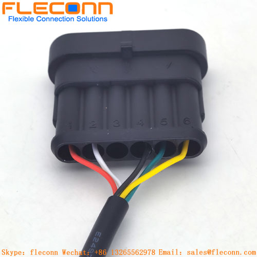 Chicote de fios do conector IP67 à prova d'água masculino TE AMP 282404-1