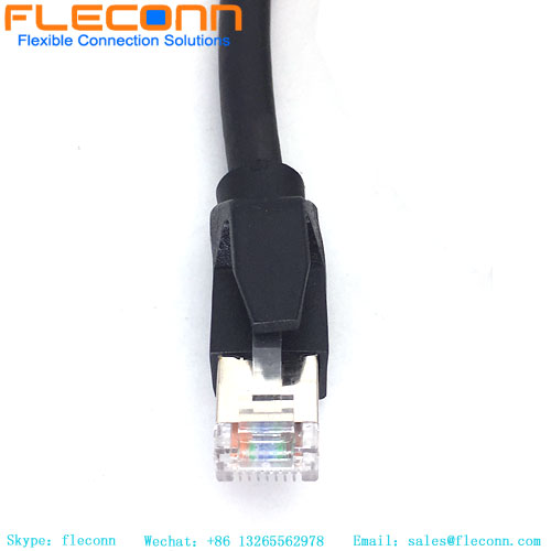 M12 ethernet industrial X codificou o cabo impermeável do conector 8Pin fêmea