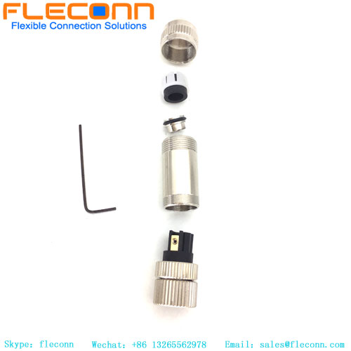 Conector fêmea M8 de 3 pinos