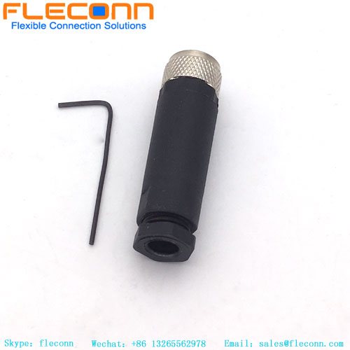 Conector plástico M8 de 4 pinos