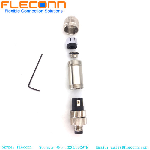 Conector macho M8 4 pinos