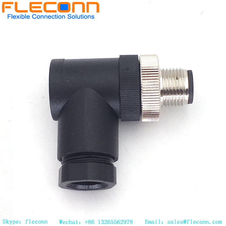 Conector macho de ângulo reto M12