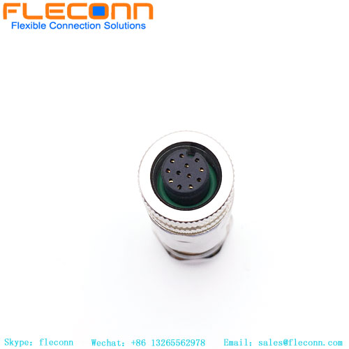 Conector montado M12 12 posições