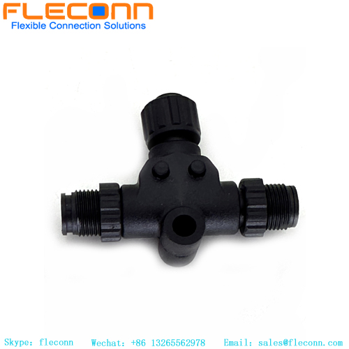M12 Adaptador T-Splitter com codificação A de 4 pinos M12 Plug Sensor Splitters