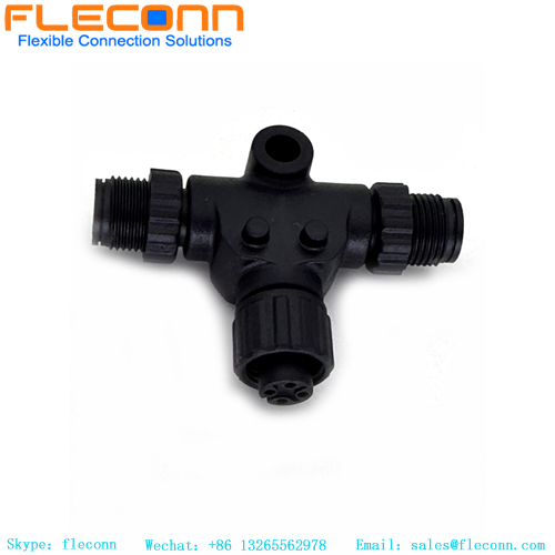 M12 Adaptador T-Splitter com codificação A de 4 pinos M12 Plug Sensor Splitters