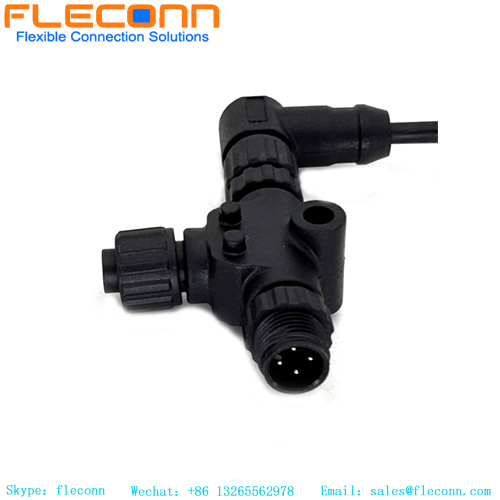 M12 Adaptador T-Splitter com codificação A de 4 pinos M12 Plug Sensor Splitters