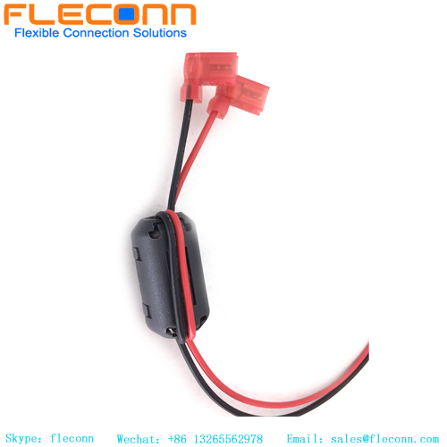 Chicote terminal personalizado KK396 2p vermelho e preto com anel magnético