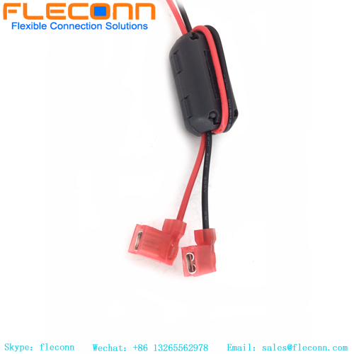 Chicote terminal personalizado KK396 2p vermelho e preto com anel magnético