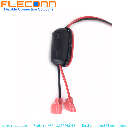 Chicote terminal personalizado KK396 2p vermelho e preto com anel magnético