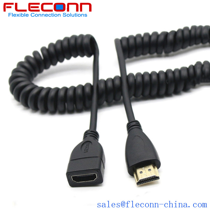 Cabo de extensão de mola HDMI macho para fêmea
