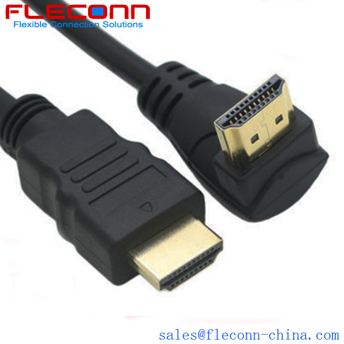 Cabo overolded de ângulo inferior macho HDMI