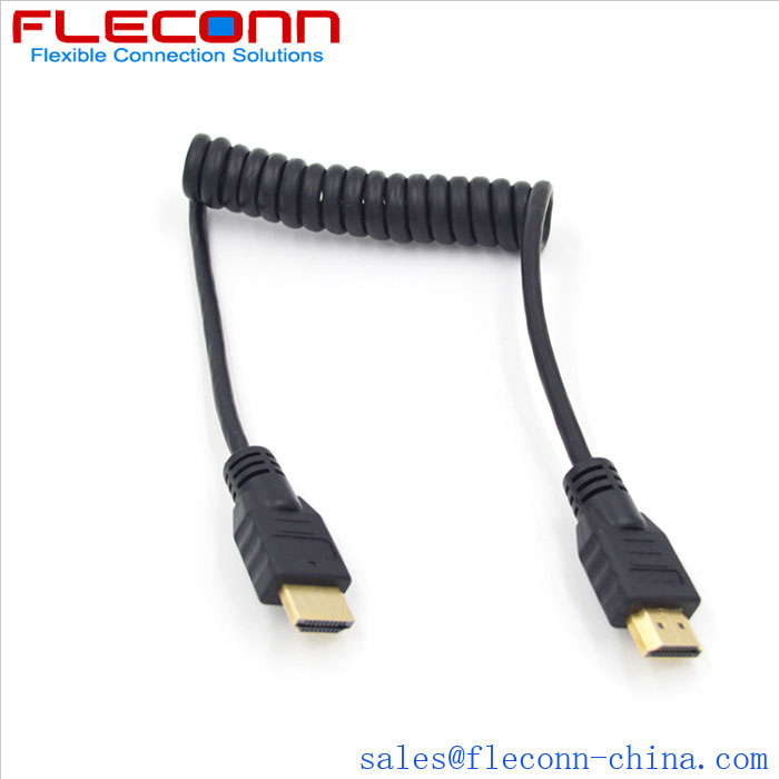 Cabo de extensão de mola HDMI macho para fêmea