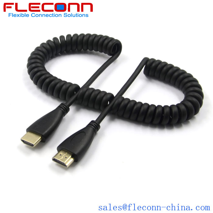 Cabo de extensão de mola HDMI macho para fêmea