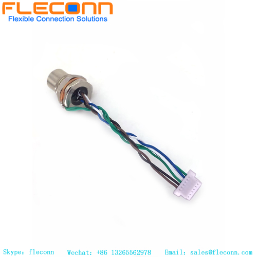 Conector de fixação frontal de Pin M8 6 com chicote de fios do fio do conector JST
