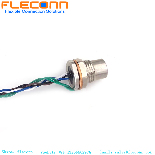 Conector de fixação frontal de Pin M8 6 com chicote de fios do fio do conector JST