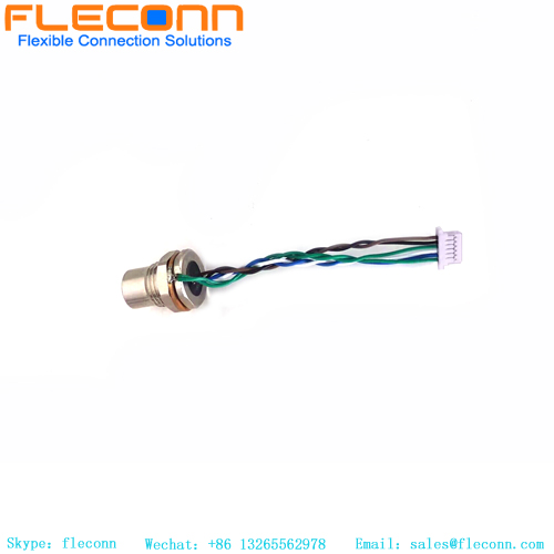 Conector de fixação frontal de Pin M8 6 com chicote de fios do fio do conector JST