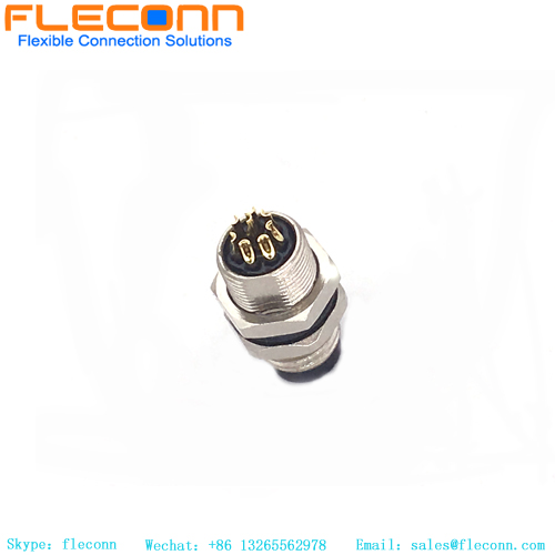Conector macho de montagem em painel M8 de 8 pinos