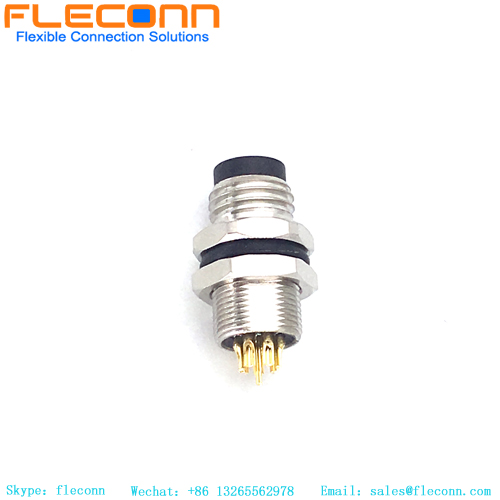 Conector macho de montagem em painel M8 de 8 pinos