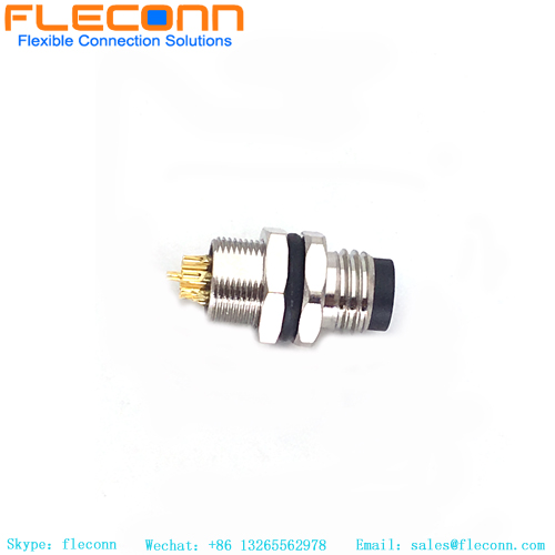 Conector macho de montagem em painel M8 de 8 pinos