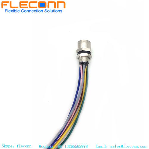 Chicote de fios do conector de montagem em painel fêmea com código A M12 de 8 pinos