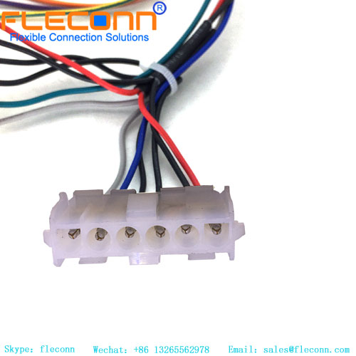 Chicote de fios do conector personalizado TE MATE-N-LOK série 640585-1 de 6 pinos