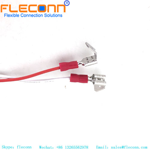 Cabo conector de crimpagem fêmea Spade 6,4 mm sobreposto