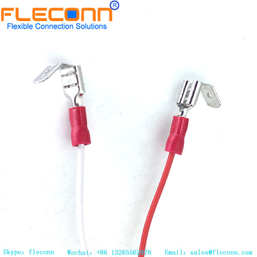 Cabo conector de crimpagem fêmea Spade 6,4 mm sobreposto