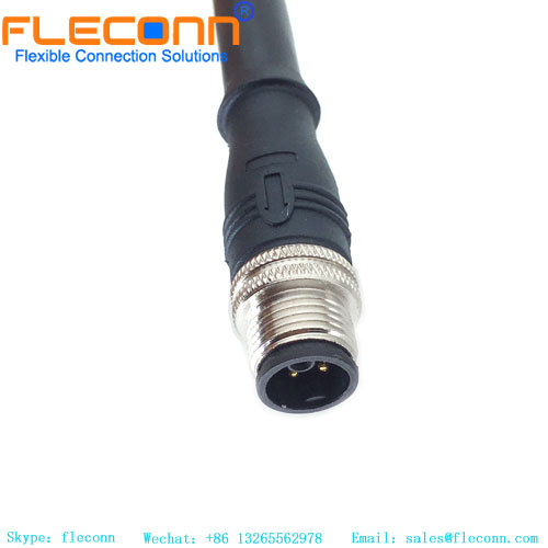 Conector M12 codificado K 4+PE 5 pinos cabo de alimentação moldado macho