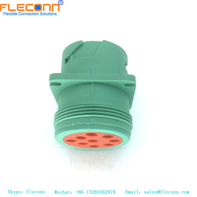 Deutsch HD10-9-1939P-P080, caixa para terminais macho, fio a fio, 9 posições, selável, verde