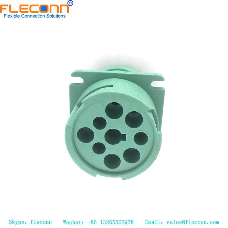 Deutsch HD10-9-1939P-P080, caixa para terminais macho, fio a fio, 9 posições, selável, verde