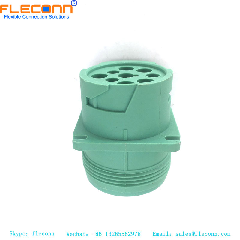 Deutsch HD10-9-1939P-P080, caixa para terminais macho, fio a fio, 9 posições, selável, verde