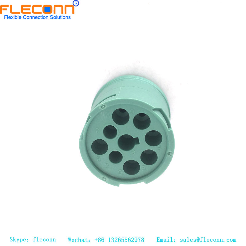 Deutsch HD14-9-1939P-P080 Receptáculo de 9 posições, macho, em linha, rosca traseira