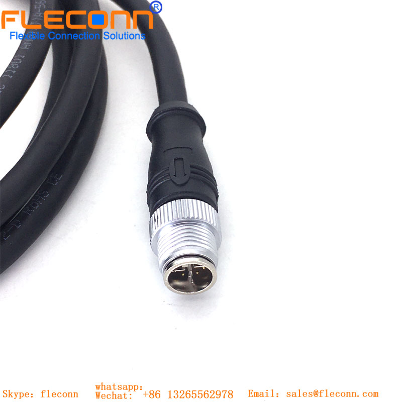 M12 ethernet industrial X codificou o cabo impermeável do conector 8Pin fêmea