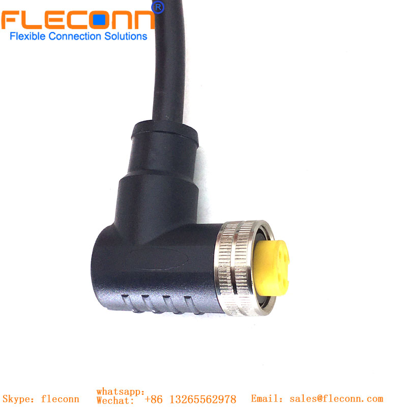 M12 ethernet industrial X codificou o cabo impermeável do conector 8Pin fêmea