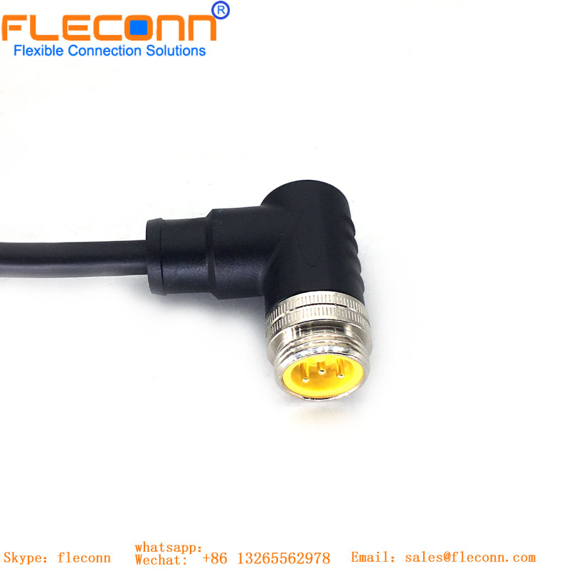 M12 ethernet industrial X codificou o cabo impermeável do conector 8Pin fêmea
