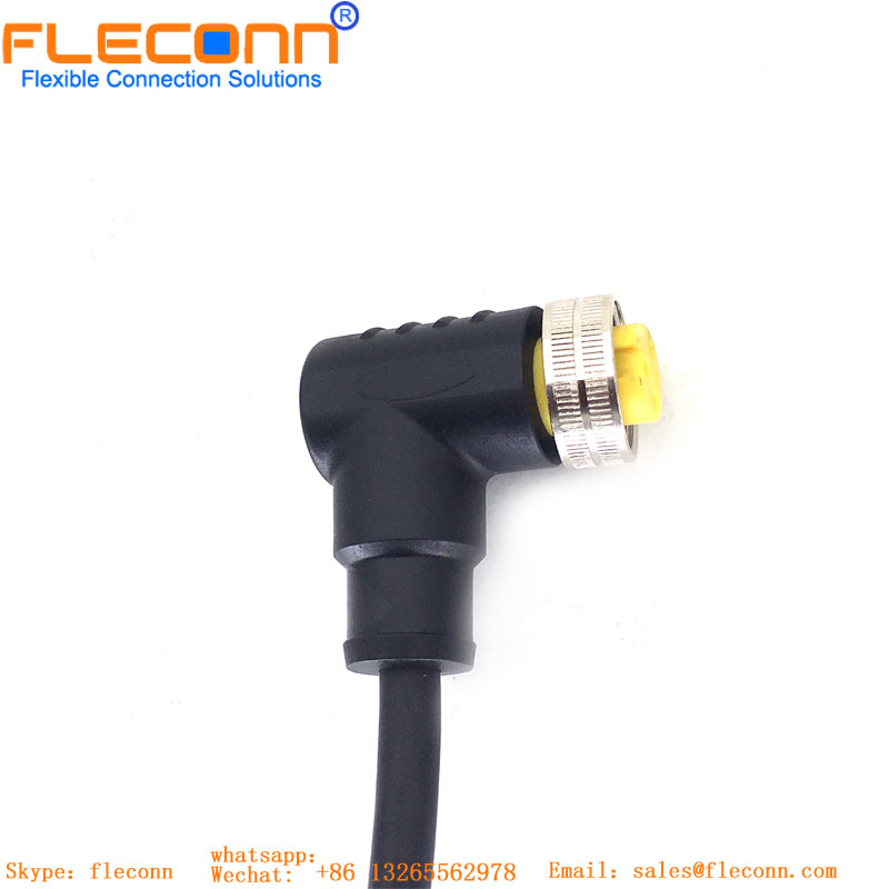 M12 ethernet industrial X codificou o cabo impermeável do conector 8Pin fêmea