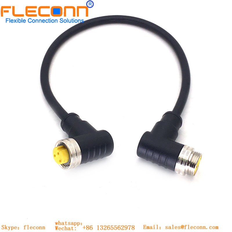 M12 ethernet industrial X codificou o cabo impermeável do conector 8Pin fêmea